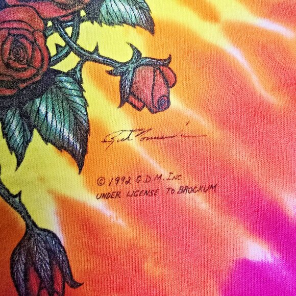 1992 Grateful Dead Space Your Face Liquid Blue Tie Dye Shirt Large Vintage - Picture 12 of 16